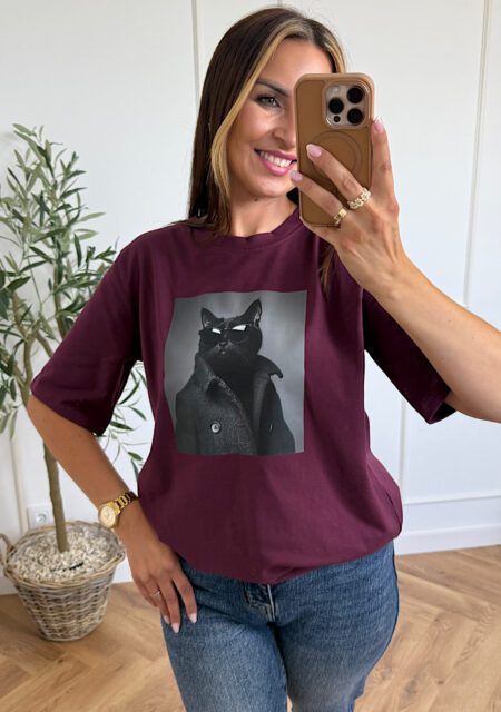 T-shirt oversize Bona śliwka