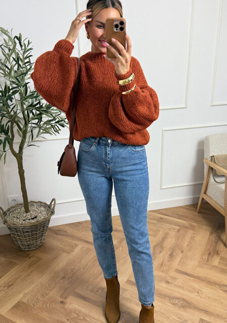 Sweter chmurka Love terrakota