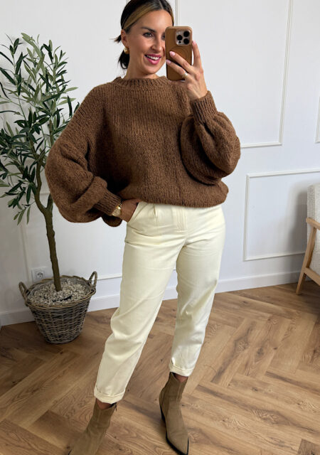 Sweter chmurka Love brąz