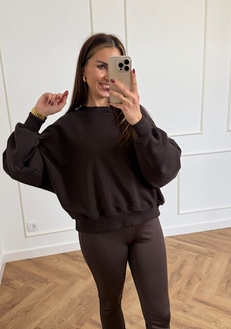 Bluza oversize krótka czekolada Nosi