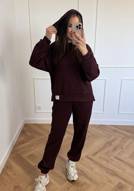 Komplet dzianinowy Amisu bordo