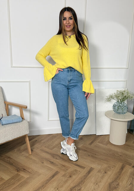 Sweter baby alpaka dzwonek żółty