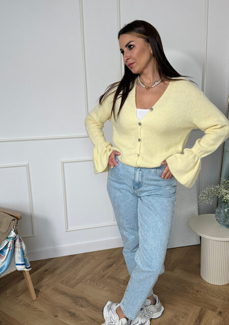 Sweter baby alpaka dzwonek rozpinany słoneczny