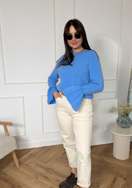 Sweter baby alpaka dzwonek niebieski