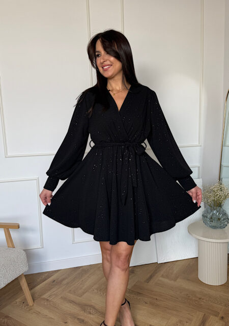 Sukienka Klara2 czarna brokat
