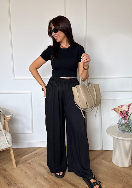 Spodnie z wiskozy Sienna czarne