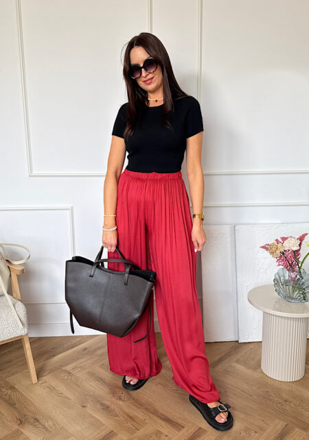 Spodnie z wiskozy Sienna wino