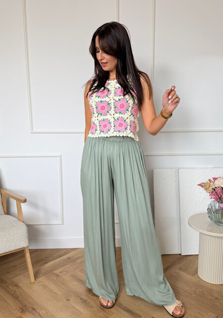 Spodnie z wiskozy Sienna szałwia