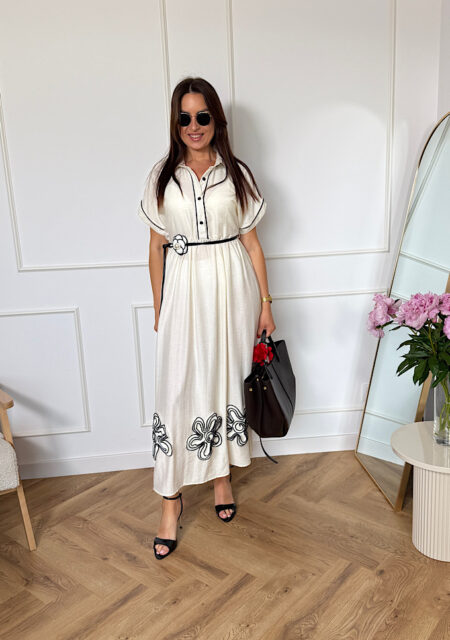 Sukienka Bianca maxi rayon jasny beż