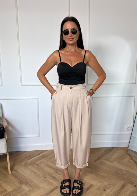 Spodnie balloon Selena beżowe