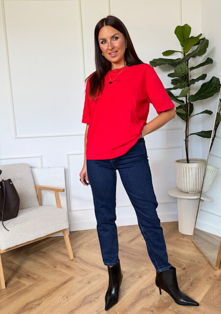 T-shirt oversize Sue czerwony